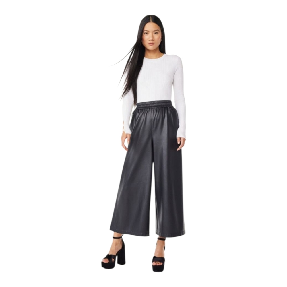 Scoop NYC | Black Wide-Leg Faux Leather Pants Size XXL (20)